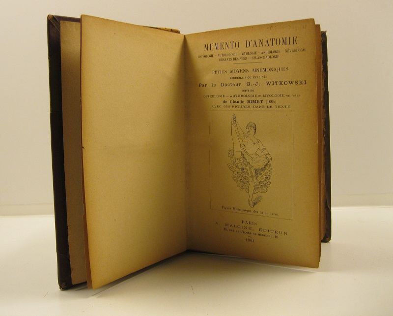 Petits moyens mnémoniques recueillis ou imaginés suivi de osteologie, arthrologie et myologie en vers de Claude Bimet (1664) avec 955 figures dans le texte